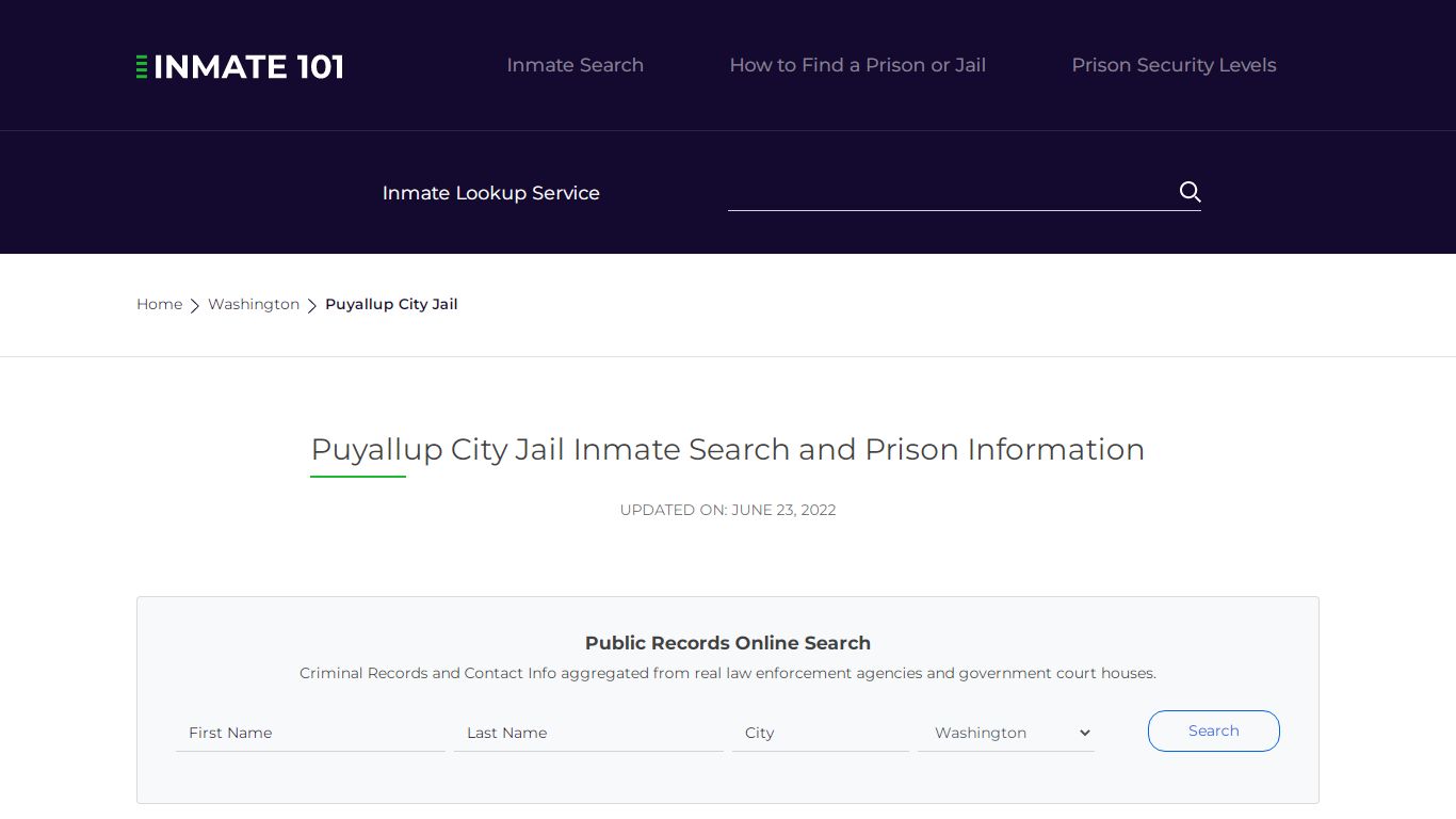 Puyallup City Jail Inmate Search, Visitation, Phone no ...